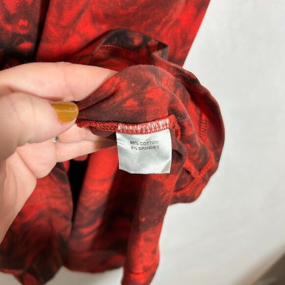 NEO4IC Shirt Mens M Red Tie Dye Short Sleeve Ethical Cotton Spandex Long Tee - Picture 5 of 5